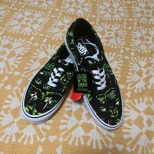 Vans Black and Green Glow Sneakers